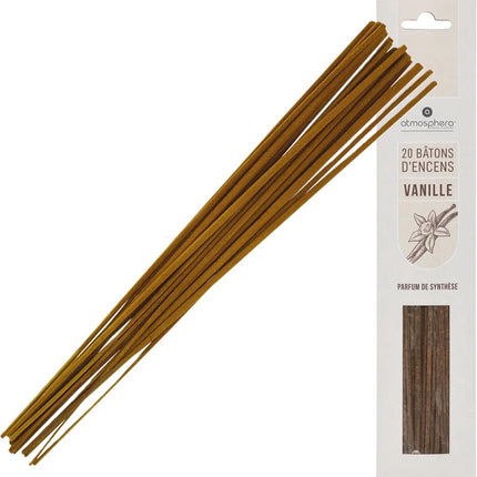 Atmosphera Räucherstäbchen mit Vanilleduft – Vorteilspack – 20x Stäbchen – 25cm – Komfortgefühl