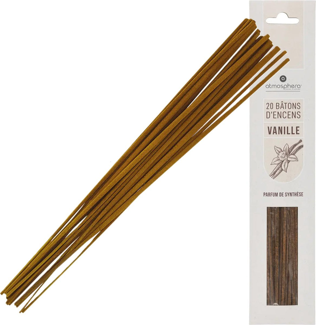 Atmosphera wierookstokjes vanille – voordeelpak 20 stuks, 25 cm