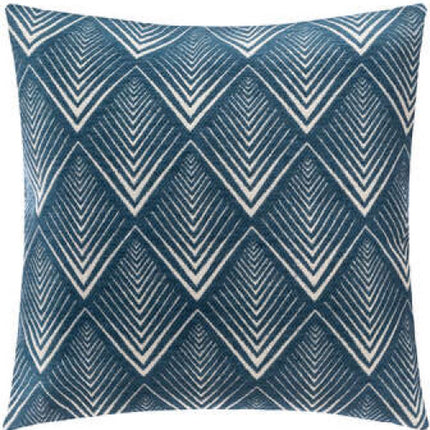 Atmosphera Créateur d'intérieur® - Zierkissen (Bezug) Chenille Chenille Geo Blau 40x40, Mittelblau