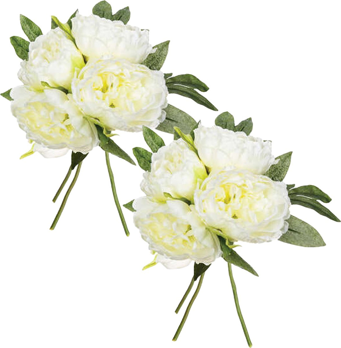 Bouquet de pivoines artificielles Atmosphera - 8 pièces - blanc ivoire - H30 cm - fleurs blanches