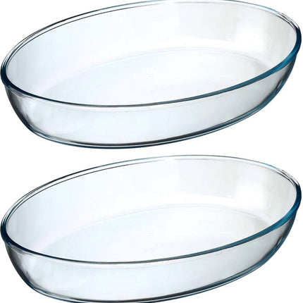 Secret de Gourmet Auflaufform oval – Glas – 35 x 25 cm – 2er-Set