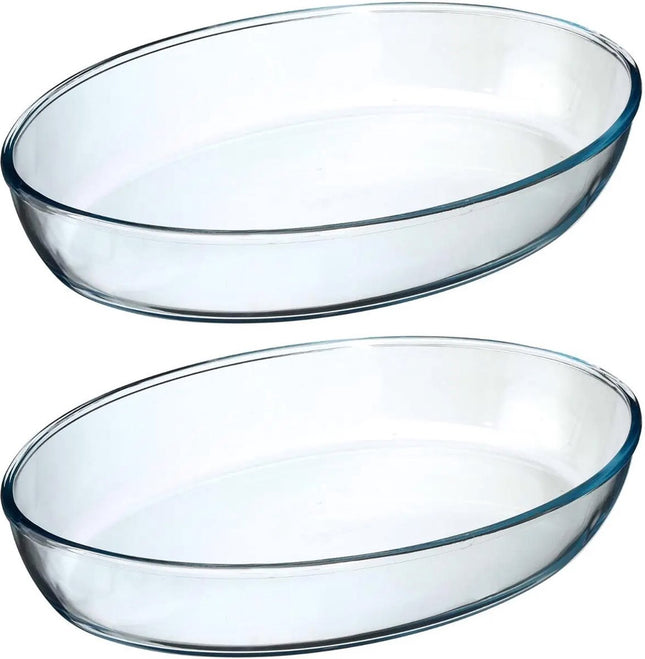 Secret de Gourmet ovenschaal ovaal - Glas - 35 x 25 cm - Set 2x