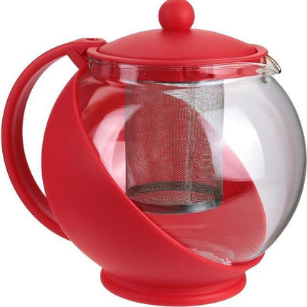 SAVEUR ET DEGUSTATION - Theepot met filter - Theepot glas - Theekan met RVS Filter - 1.L - Rood