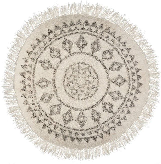 Atmosphera Teppich rund 120 cm geometrische Muster - Teppich - Teppiche - wunderschöner runder Teppich - Bohème-Stil