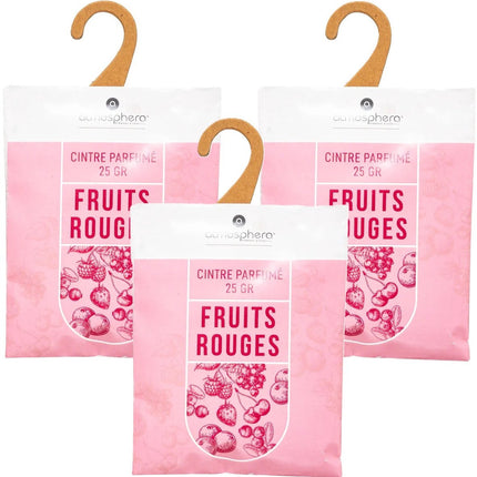 Atmosphera Geurzakjes Rood Fruit - 6x - met ophanghaak - geurkaartjes/luchtverfrisser