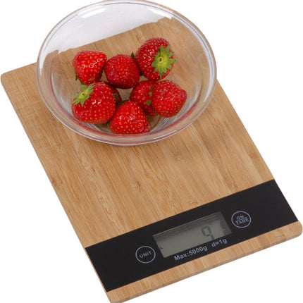 Digitale Küchenwaage aus Bambus, max. 5 kg – Präzisionswaage