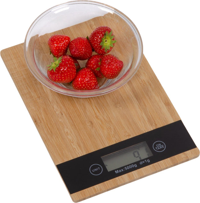 Digitale Küchenwaage aus Bambus, max. 5 kg – Präzisionswaage