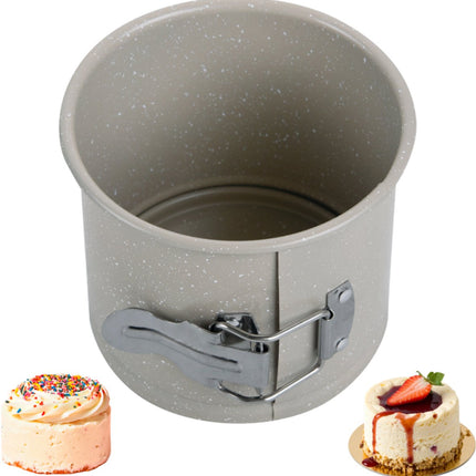 KingHoff KH-1979 Runde Kuchenform 12 cm - Höhe 10,3 cm - Marmor Antihaftbeschichtung - Backform Verschluss - Ofenfest bis 220°C - Ofenform - Backform