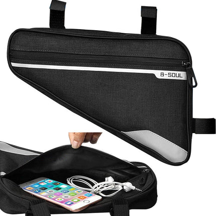Wasserdichte Fahrradtasche - Fahrradrahmentasche - Fahrrad-Smartphonetasche Universelle Fahrradhalterung Rahmentasche - MTB/Mountainbike/Rennrad Tasche Halterung Rahmentasche - 1,4 Liter Stauraum - Schwarz