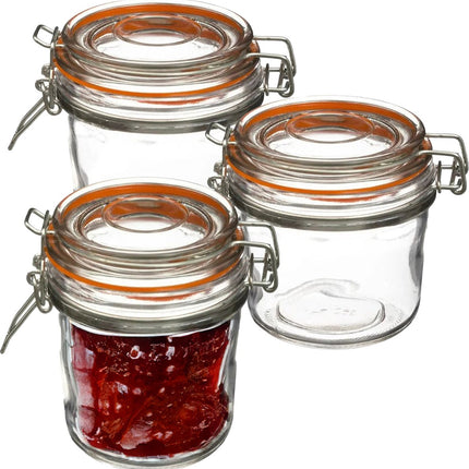 Secret de Gourmet Einmach-/Vorratsglas - 6 Stück - 330 ml - Glas mit Bügelverschluss - Weckglas