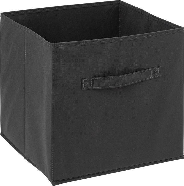 5Five Aufbewahrungskorb/Schrankkorb - Dunkelgrau - 31 x 31 x 31 cm - 29 Liter - Fächerkorb - Stoff mit verstärktem Boden - Faltbar