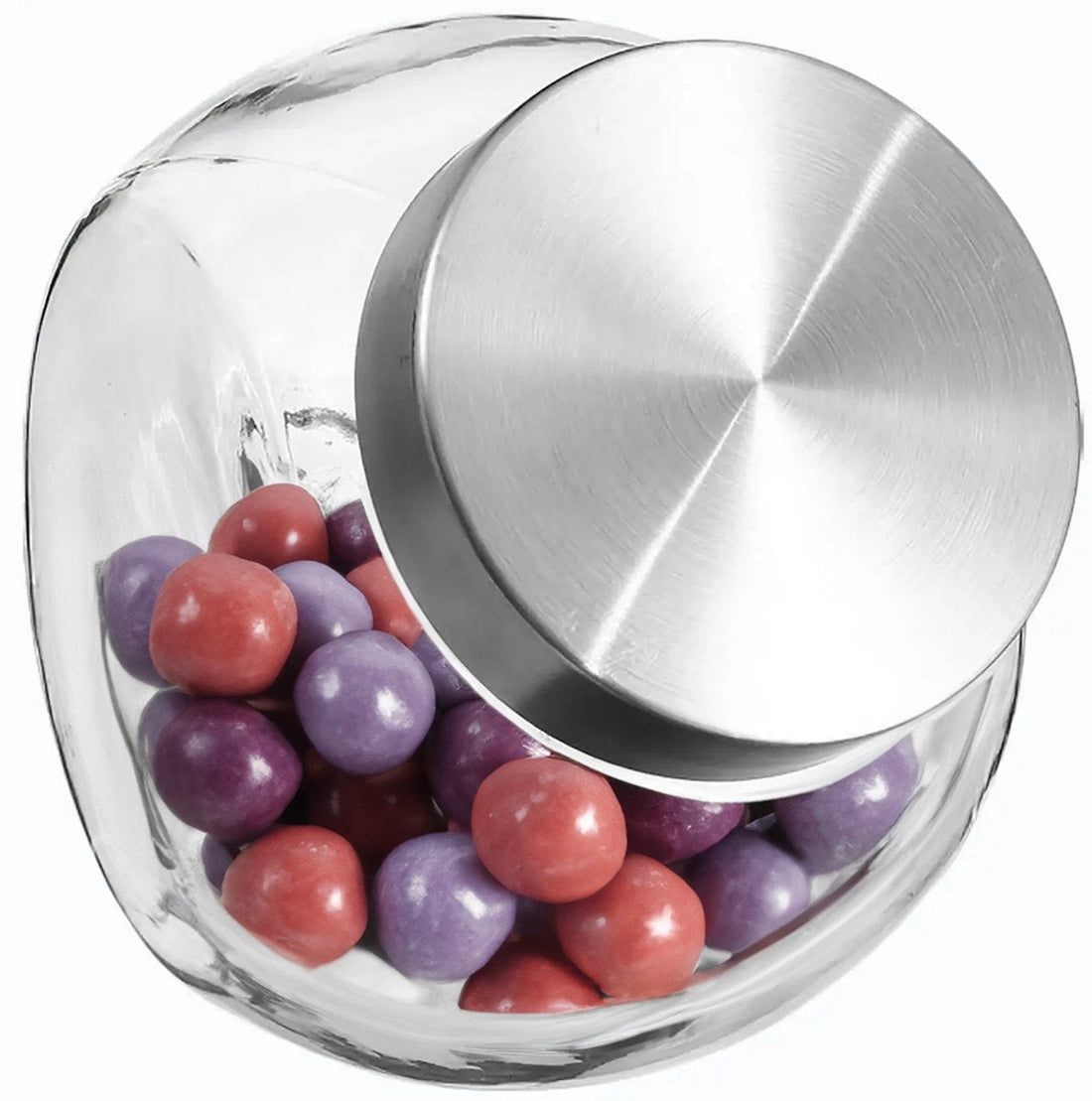 Secret de Gourmet glazen snoeppot met RVS schroefdeksel – voorraadpot 650 ml