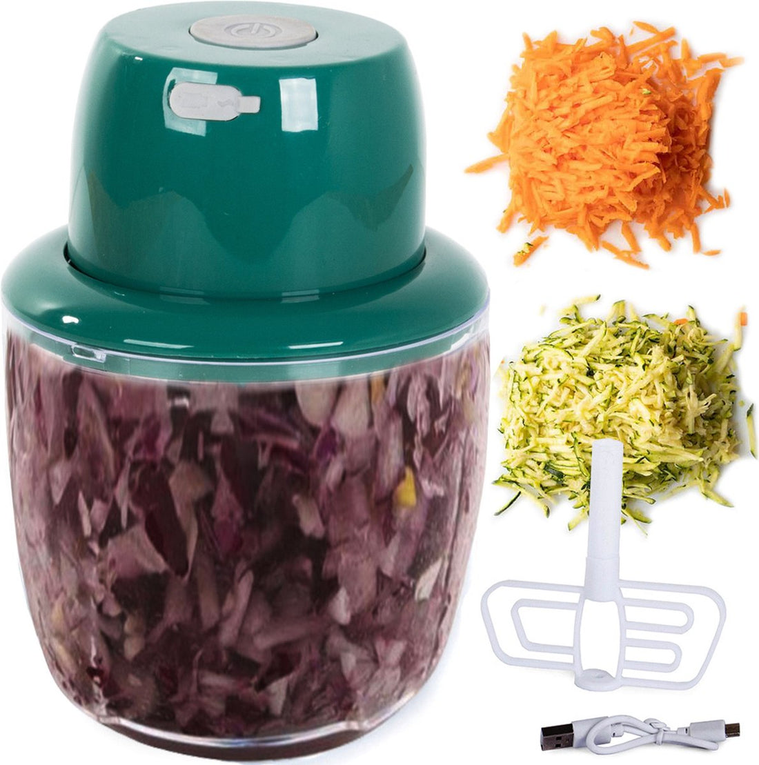 Mini Chopper with stirrer - Mini Blender - Mini Food Processor - Electric Chopper - 5 Stainless Steel blades - Waterproof - Anti-slip - Cordless - Pink