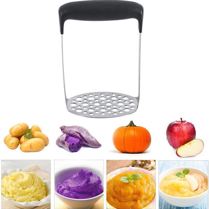 Kartoffelstampfer, Kartoffelzerdrücker aus Edelstahl, Kartoffelpresse, Fruchtpresse, Babynahrung, 6 mm und 9 mm Reihen