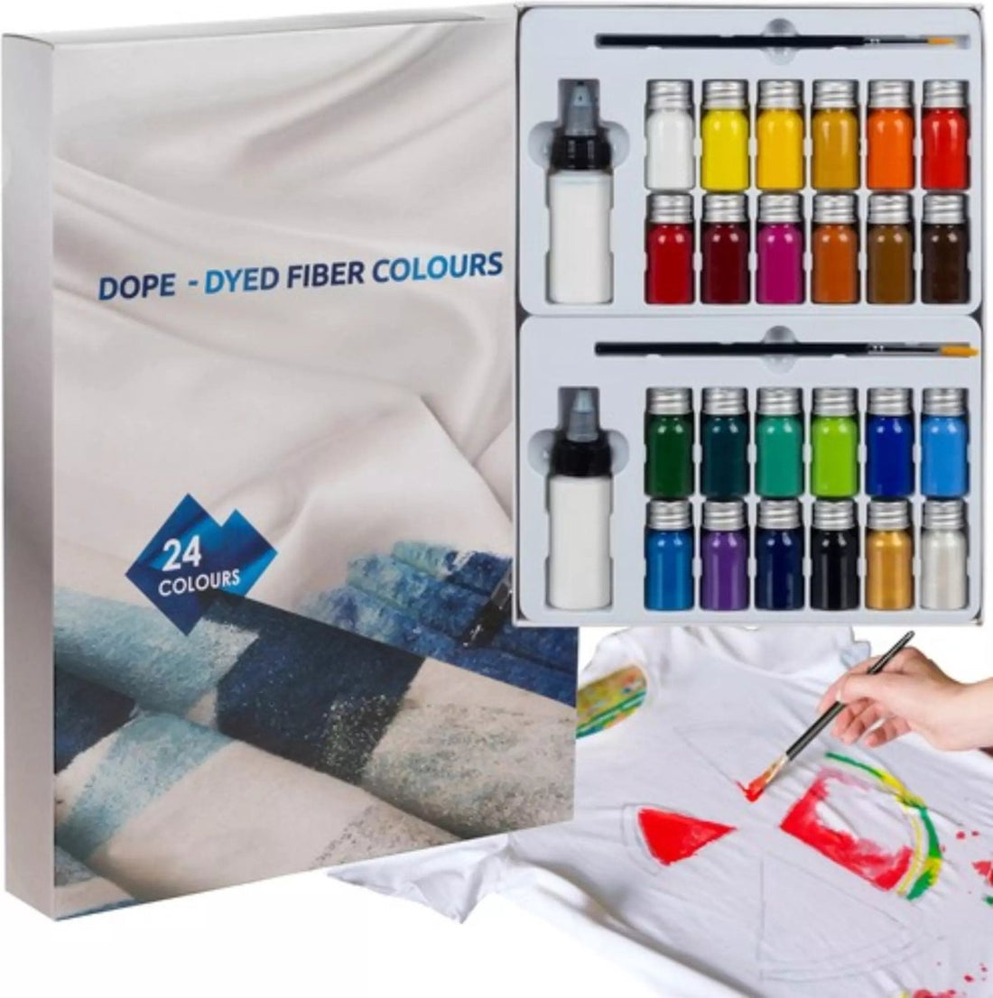 Set de peinture textile Maaleo - 24 couleurs pour créations textiles
