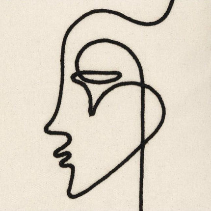 Zierkissenbezug weiß und schwarz Gesicht 40 x 40 cm