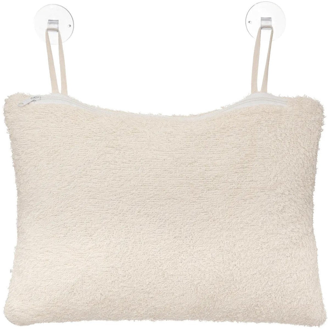 5Five Coussin de Bain - Housse amovible lavable en machine et 2 ventouses - 33x23x11cm - Beige