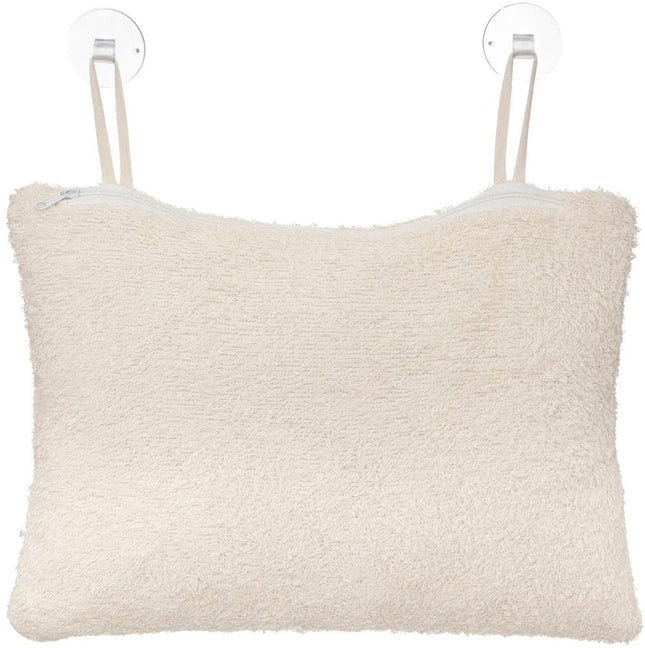 5Five Badekissen - Abnehmbarer und maschinenwaschbarer Bezug und 2 Saugnäpfe - 33x23x11cm - Beige