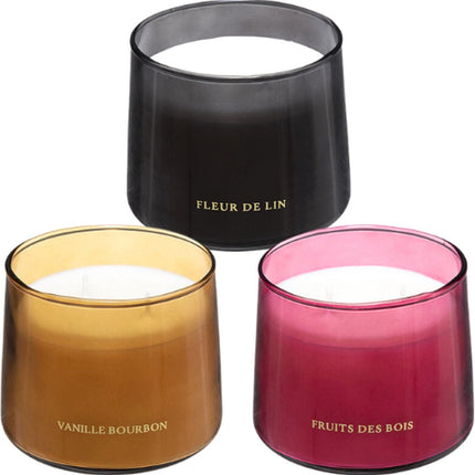 Geurkaars Geschenkset - Bosvruchten, Vanille & Vlasbloem - 3 Stuks - 30 Branduren per Kaars - Luxe Cadeau Set