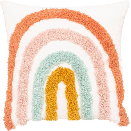 Atmosphera Kids Zierkissen Regenbogen Tufte – 38x38cm – Multi