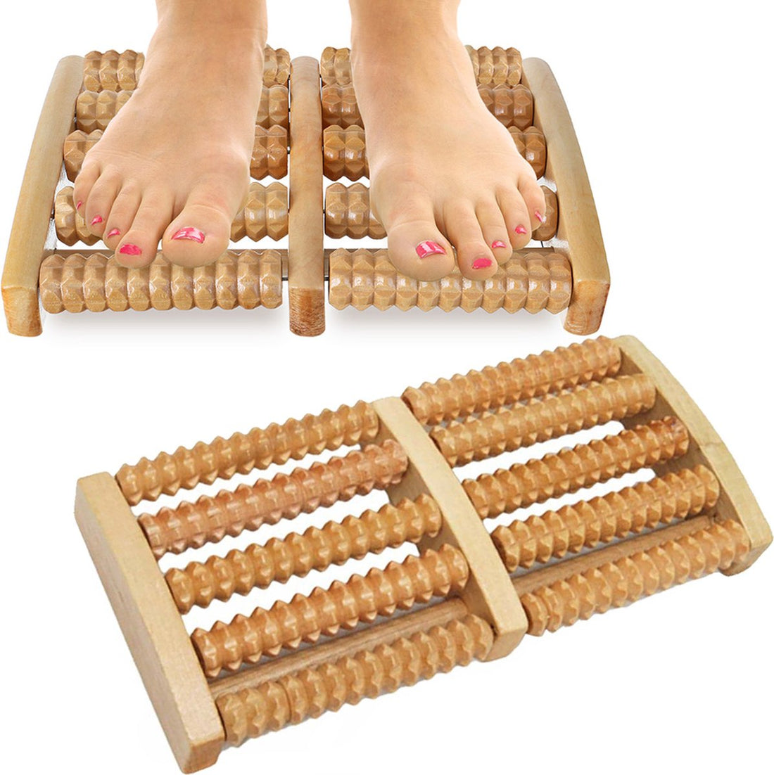 Rouleau de massage des pieds traditionnel en bois - Massage des pieds - Réflexologie - Rouleau pour pieds