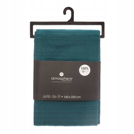 Luxuriöses Baumwollplaid Petrol 160x220 cm – Stilvolle Wohnzimmerdekoration