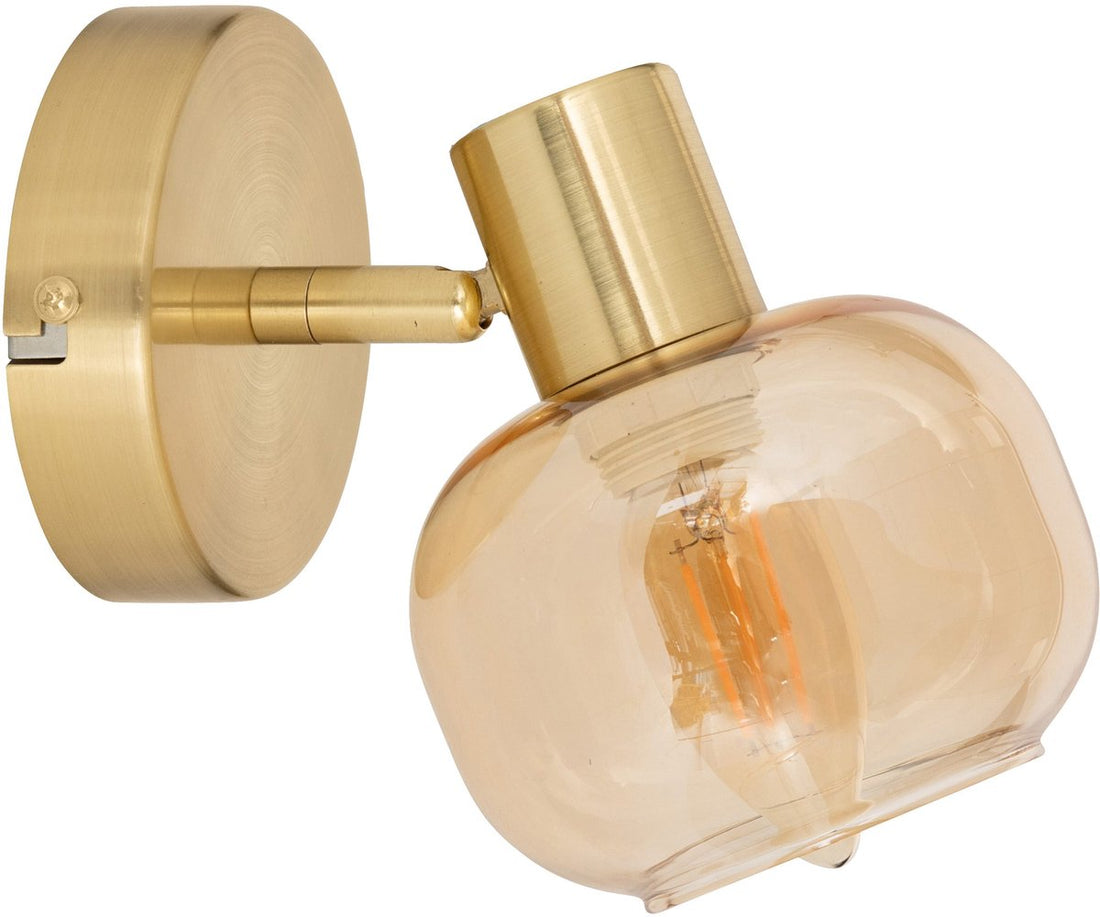 Atmosphera Pilia Wall Lamp - 10 x 16 x 10 cm - Gold / Amber