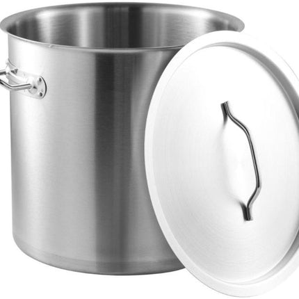 KINGHoff Kochtopf 25 Liter - Edelstahl - Ø32 cm - Induktionsgeeignet - Inklusive Deckel - Professioneller Suppentopf für große Mengen - 25L