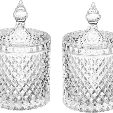 2x stuks snoeppotten/voorraadpotten 0,52L glas met deksel - 520 ml - Bonbonnieres