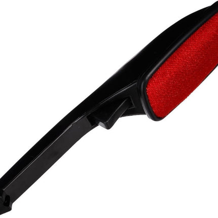 2x Stück Kleiderbürste/Fusselbürste schwarz/rot 25 cm mit rotierendem Kopf - Kleiderbürste