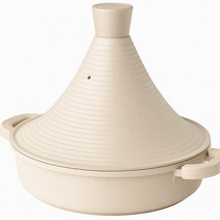Tajine Marrakesch - Luxuriöse Aluminium-Tajine Induktion | Taupe | Geeignet für 4-8 Personen