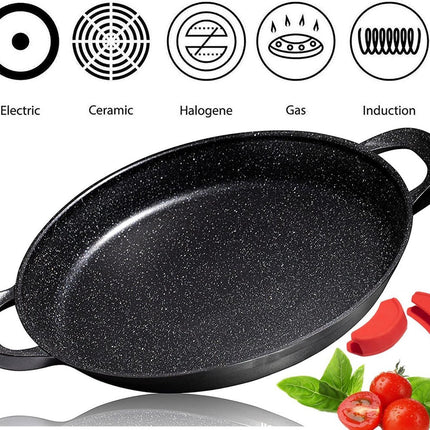 CUILINA Paella-Pfanne 40 cm – Marmorbeschichtung – für Induktion und alle Herdarten