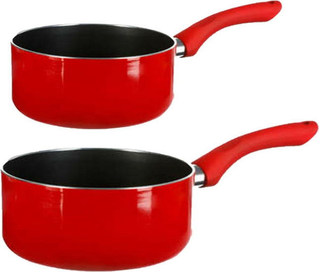 5Five - Stahlpfannen - Induktion - 2er Set - Ø 16 und 18 cm - Rot