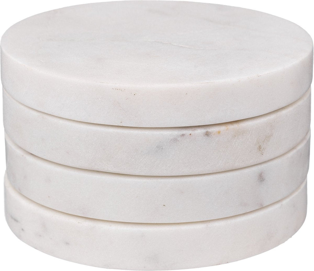 Secret de Gourmet onderzetters voor glazen, 4 stuks – wit marmer