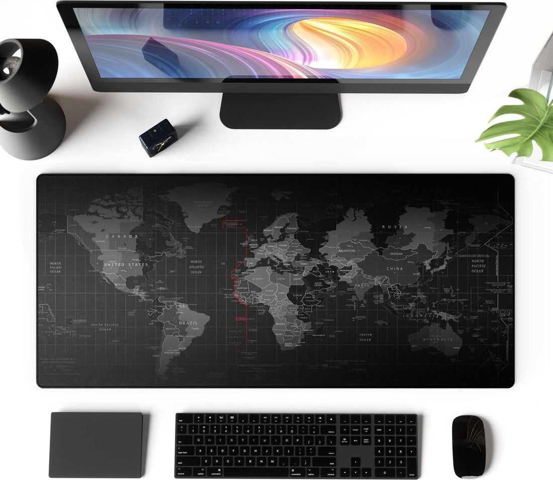 XXL Mouse Pad - Desk Mat - Gaming Mousepad - 80x30 CM - World Map