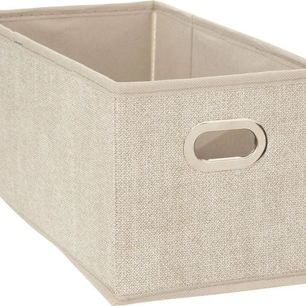5Five Aufbewahrungskorb/Schrankkorb - beige - Leinen - 7 Liter - 31 x 15 x 15 cm - Aufbewahrungsbox - Regalkörbe