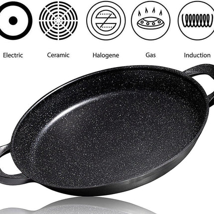 CUILINA Paella-Pfanne 40 cm – Marmorbeschichtung – für Induktion und alle Herdarten