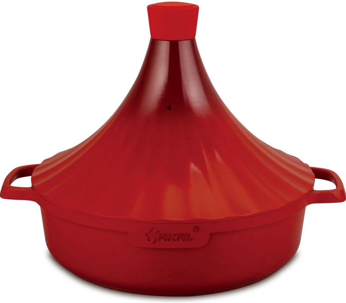 Tajine Hakal en fonte d'aluminium | Rouge | Tous feux dont induction | Ø 28 cm