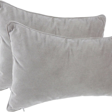 Atmosphera Bank-/Zierkissen Wohnzimmer Sophia - 2er-Set - 30 x 50 cm - Silbergrau - Polyester - mit Reißverschluss