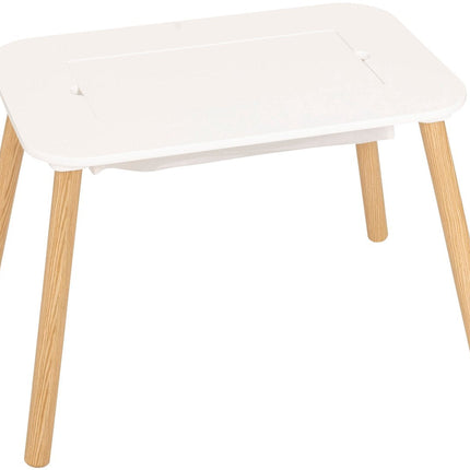 Atmosphera Kids Zeichentisch/Kindertisch Buldy, umkehrbare Tischplatte zum Bauen mit LEGO - 69x47x43cm - Weiß