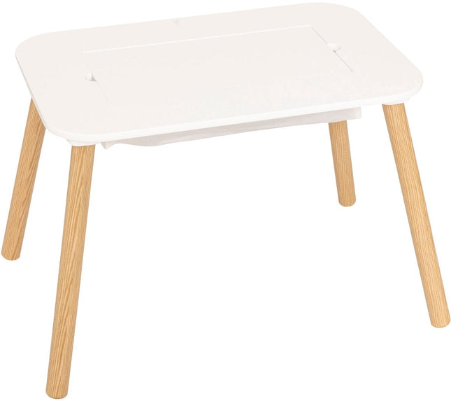 Atmosphera Kids Zeichentisch/Kindertisch Buldy, umkehrbare Tischplatte zum Bauen mit LEGO - 69x47x43cm - Weiß