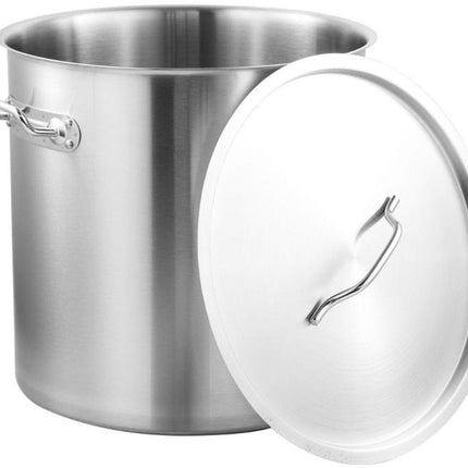 KINGHoff Kochtopf 40 cm Ø, 50 Liter - Professioneller Edelstahlschmortopf für die Gastronomie - Für alle Herdarten, einschließlich Induktion