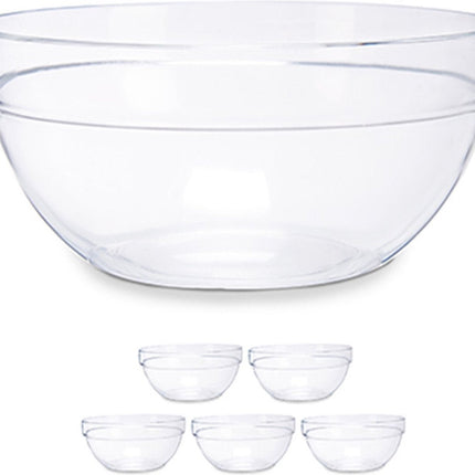 Set van 6x stuks glazen salade/dessert/sauzen schaaltjes/kommetjes 10 x 4 cm - Schalen/kommen van glas