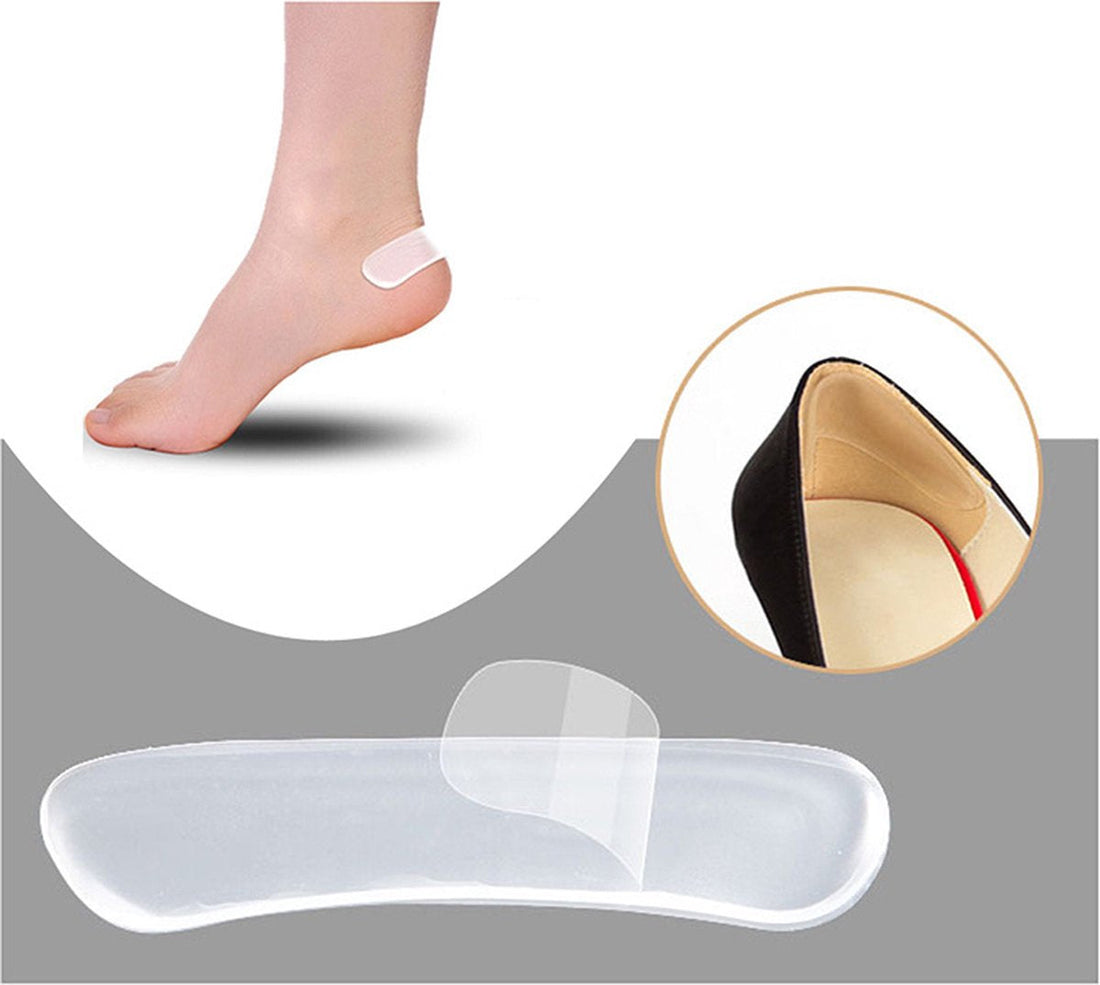Zelfklevende siliconen hielpads voor schoenen – 2 stuks, transparant