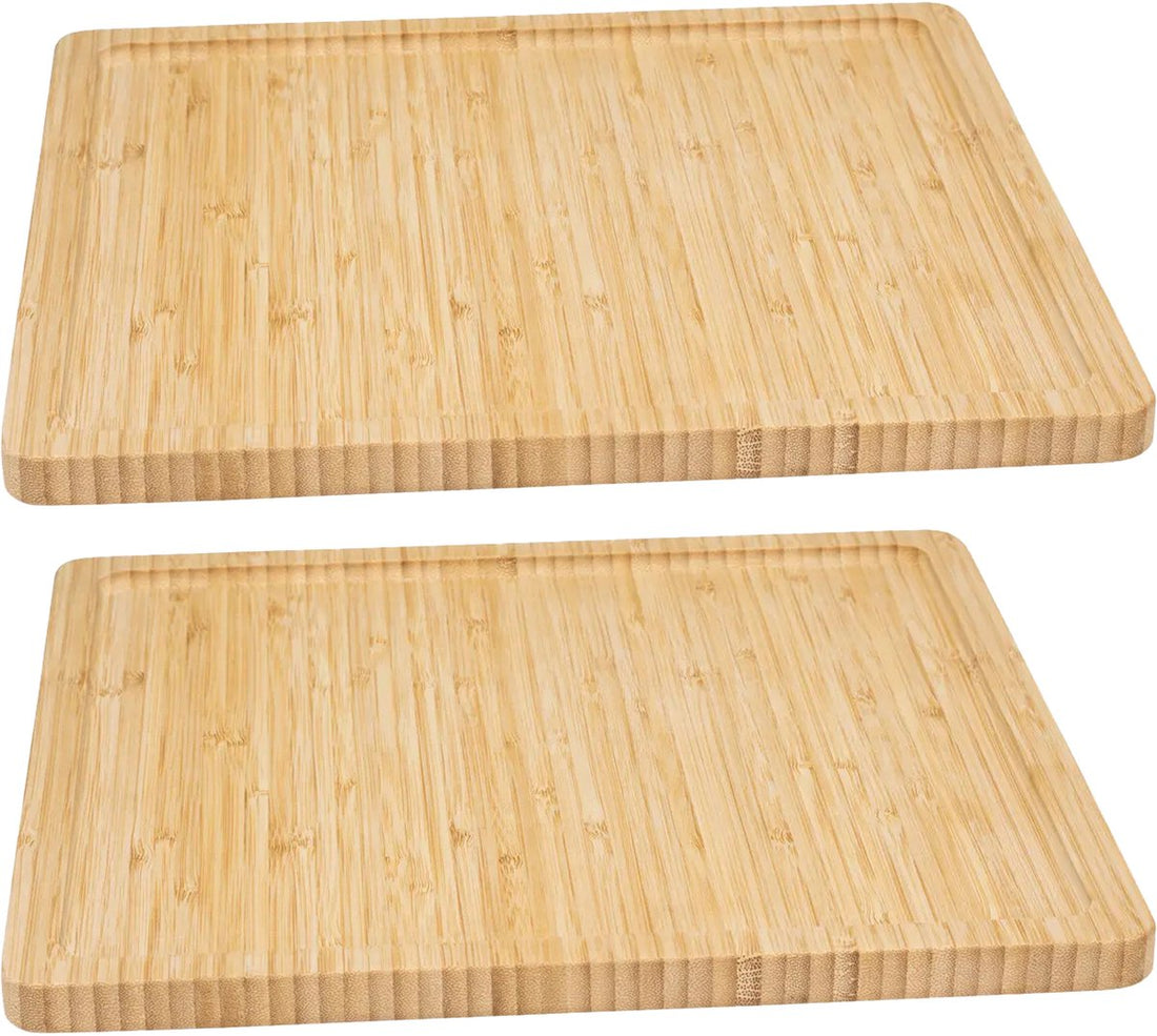 5Five Servierbrett für Snacks / Fingerfood - 2er-Set - 30 x 30 cm - Bambusholz - Servierplatte - Tapasbrett