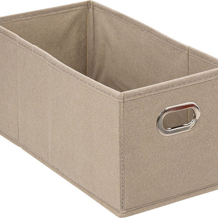 5Five Aufbewahrungskorb Leinen beige - 15 x 31 x 15 cm (S) - Faltbar