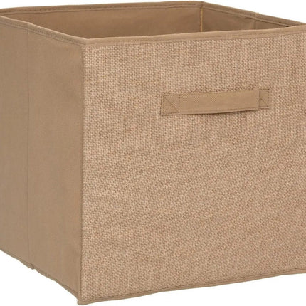 5Five Aufbewahrungskorb/Schrankkorb - 29 Liter - braun/natur Jute - 31 x 31 x 31 cm - Aufbewahrungsboxen - Regalkörbe