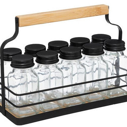 5Five Gewürzregal – 10 Gewürzdosen – 21 x 16 cm – Metall – Gewürzdosen – Küche