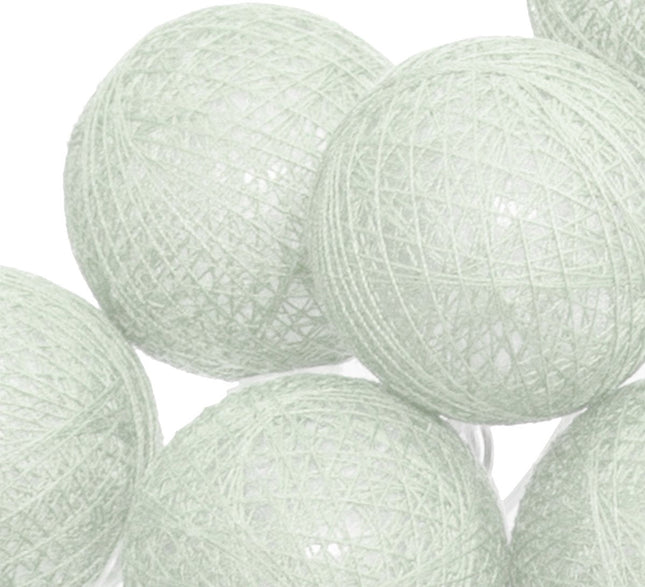 Atmosphera Lichtslinger - 10 verlichte balletjes/bollen - lichtgroen - 165 cm - batterijen