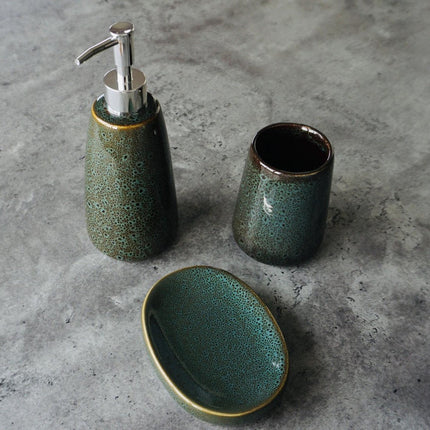 Seifenspender Green Harmony ▪ Luxus-Seifenspender ▪ 500ml Seifenspender ▪ Grün ▪ Keramik ▪ Stilvolle Pumpe ▪ Modern & Ländlich ▪ Bad - WC - Küchenaccessoire ▪ Dekoration